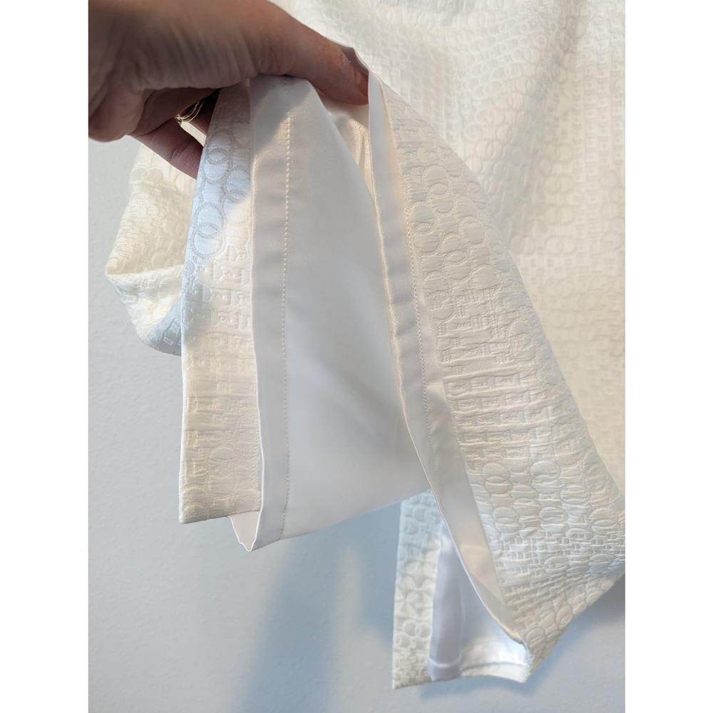 Ross Mayer Embossed White Pencil Skirt - Picture 5 of 8